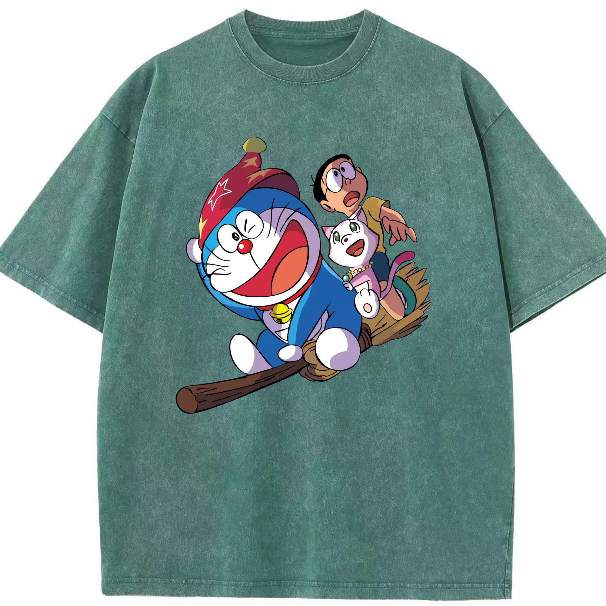 （画像用） ドラえもん Doraemon 綿100% ヴィンテージ風 半袖Tシャツ（フロントプリント）